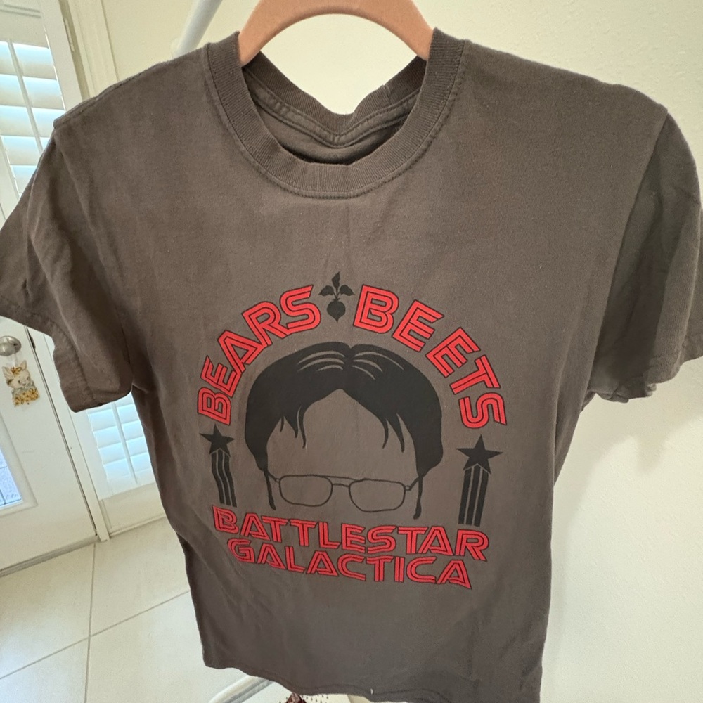 Bears Beets Battlestar Galactica Graphic Tee - dark grey